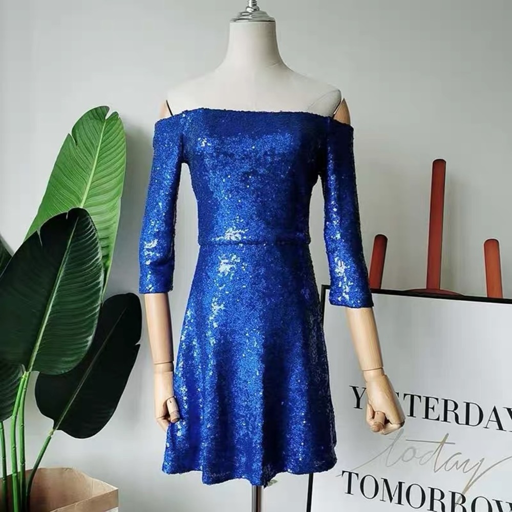 Blue summer party skirt shirt dress women girls